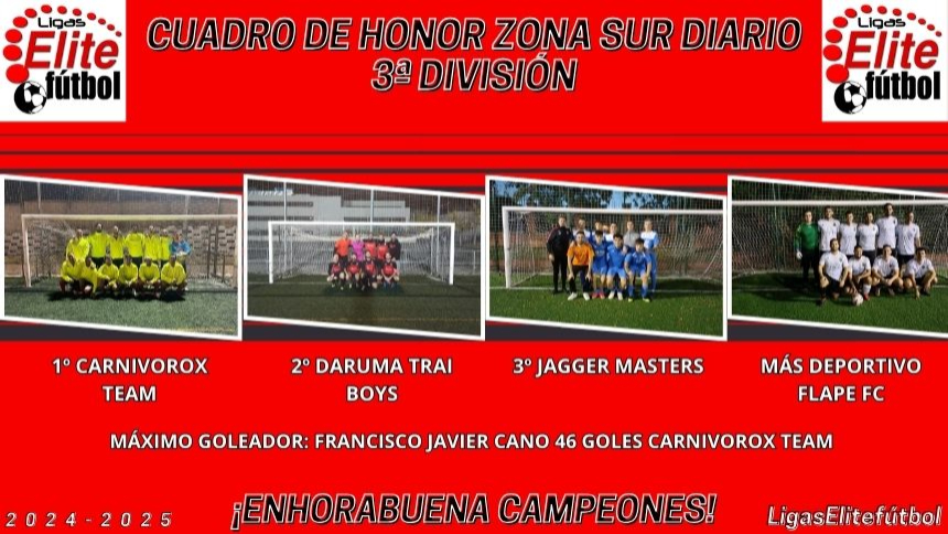 CUADRO DE HONOR. ZONA SUR DIARIO 3ª DIVISIÓN